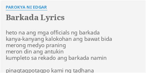 pinagbigyan ang mga virgin na barkada|Parokya Ni Edgar – Barkada Lyrics .